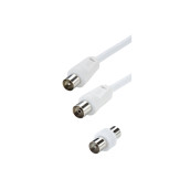 Tv 9,52mm - m&acircle / femelle - 10m + adaptateur m&acircle / m&acircle d'origine