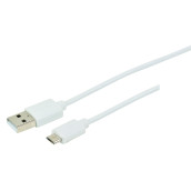 Micro usb m / usb m - 2.4a - 2m - blanc d'origine