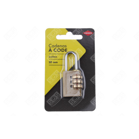 CADENAS A CODE EN LAITON 20 MM - 3 ROULEAUX. CADEN D'ORIGINE ACCESSOIRES ET ENTRETIEN - 80734