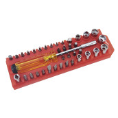 Coffret de vissage 37 pièces composé de: 9 douille d'origine