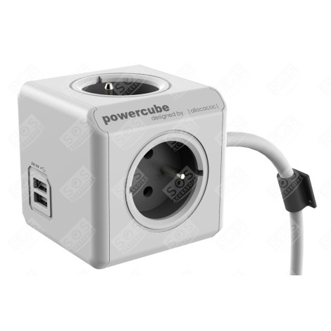 POWERCUBE 3 X 16A + 2 X USB 2.0 A BLANC/GRIS D'ORIGINE ÉLECTRICITÉ, DOMOTIQUE - 48041