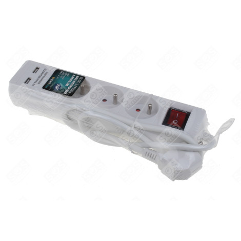 PRISE MULTI 3 X 16A. AVEC INTERRUPTEUR ET 2 PORTS USB D'ORIGINE ÉLECTRICITÉ, DOMOTIQUE - 487419