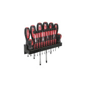 Rack de 18 tournevis bimatière avec support mural: d'origine