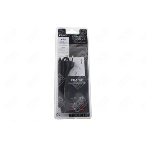 CHARGEUR 4 USB SUR SECTEUR 230V - 4.4A MAX. - 1M D'ORIGINE INFORMATIQUE - 728904