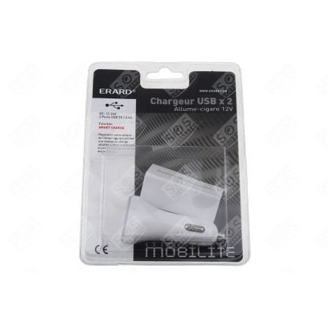 CHARGEUR 2 USB SUR ALLUME-CIGARE - 2 X 5V2.4A (SMA D'ORIGINE INFORMATIQUE - 728334