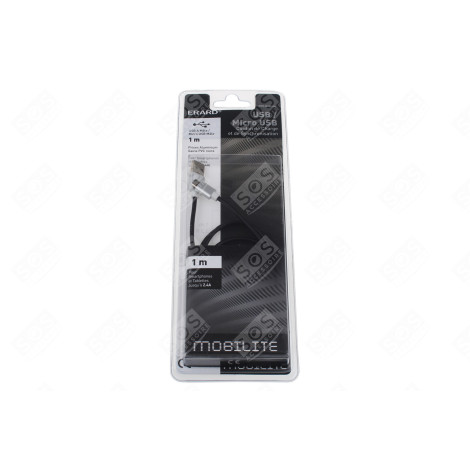 MICRO USB M / USB M - 2.4A - 1M (PRISES ALU) D'ORIGINE INFORMATIQUE - 722405