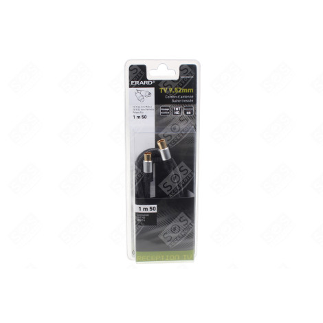 CÂBLE COAXIAL / CORDON TV - 9.52MM M/F - - PRISES ALU - GAINE TRESSE - D'ORIGINE TÉLÉVISION - 724648