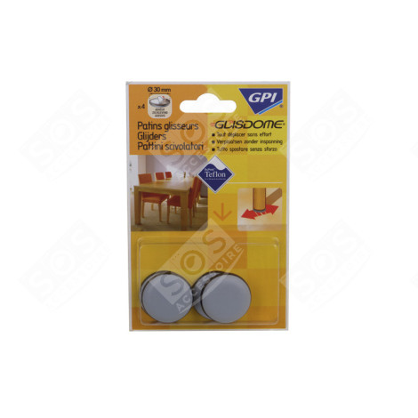 PATINS GLISSEURS LISSE ADHESIF 30MM DIAM GRIS ACCESSOIRES ET ENTRETIEN - 3100345316518