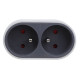 DOMINO DESIGN 2 X 16A GRIS/BLANC D'ORIGINE ÉLECTRICITÉ, DOMOTIQUE - 48822