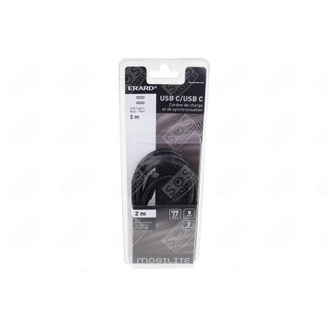 CABLE USB-C - 2M NOIR D'ORIGINE INFORMATIQUE - 722402