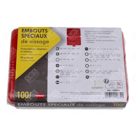 EMBOUTS / TORX - JEU COMPLET D'ORIGINE ACCESSOIRES ET ENTRETIEN - 30074