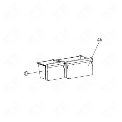 TIROIR (REPÈRE 41) FRIGO, RÉFRIGÉRATEUR, CONGÉLATEUR - 9178021657