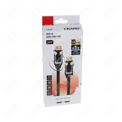 CORDON HDMI A M/M - IMMUNITY - 4K/60IPS HDR 4:4:4 D'ORIGINE TÉLÉVISION - 727824