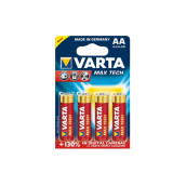 Lot de 4 piles varta maxi tech aa - lr06 d'origine
