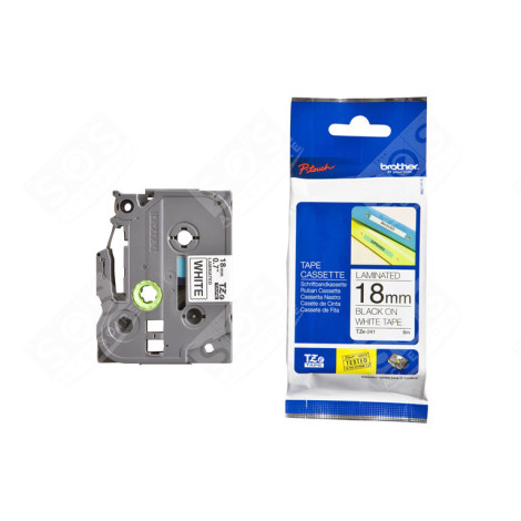 TAPE BROTHER TZE-241 18 MM WHITE/BLACK D'ORIGINE ACCESSOIRES ET ENTRETIEN - BROTZE241