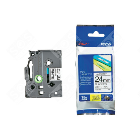 BROTHER TZE-251 TAPE WHITE/BLACK 24 MM. D'ORIGINE ACCESSOIRES ET ENTRETIEN - BROTZE251