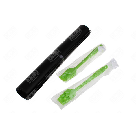 TAPIS POUR BARBECUE / GRILL + 2 PINCEAUX EN SILICONE - 5 PIÈCES USTENSILE DE CUISINE - X0014U8R15