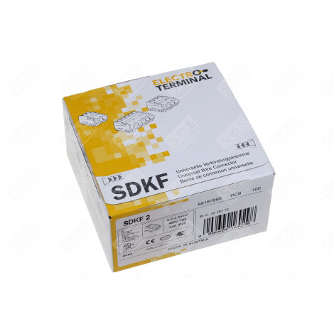 BOITE DE 100 BORNES DE CONNEXION UNIVERSELLE - 2 POLES - 0.2 - 2,5MM² ÉLECTRICITÉ, DOMOTIQUE - SDKF2