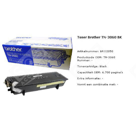 BROTHER TONER TN3060 6700PGS D'ORIGINE ACCESSOIRES ET ENTRETIEN - BRO20040