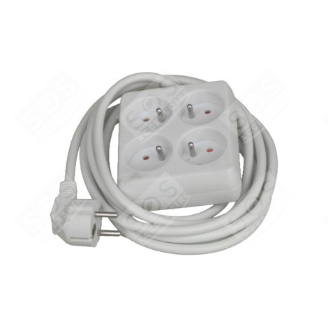 PRISE MULT.BLANC+CORDON 4 X 16A.CARRE 3M ÉLECTRICITÉ, DOMOTIQUE - 48071