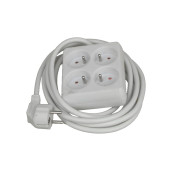 Prise mult.blanc+cordon 4 x 16a.carre 3m Prise mult.blanc+cordon 4 x 16a.carre 3m