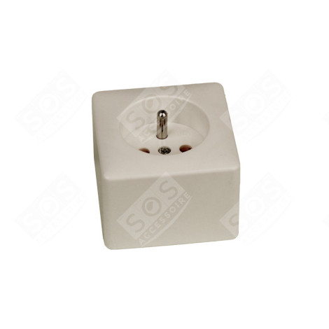 PRISE AVEC TERRE APPARENTE BLANC 16A+T ÉLECTRICITÉ, DOMOTIQUE - 106902008