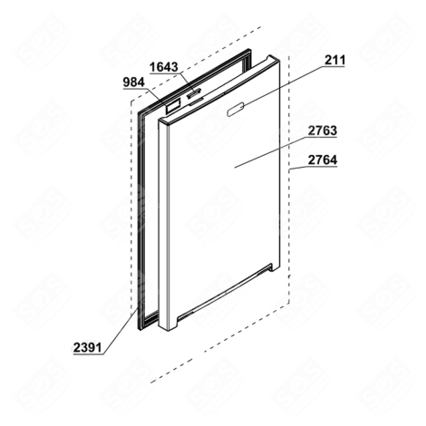 JOINT DE PORTE ( PARTIE RÉFRIGÉRATEUR ) REPÈRE 2391 FRIGO, RÉFRIGÉRATEUR, CONGÉLATEUR - 4633084600