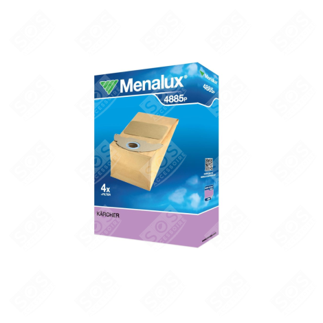 LOT DE 4 SACS D'ORIGINE AVEC 1 MICROFILTRE 4885P D'ORIGINE ASPIRATEUR - 9001961789