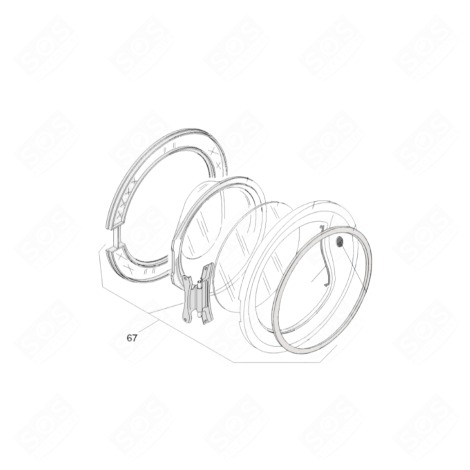 HUBLOT COMPLET (REPÈRE 67) MACHINE À LAVER, LAVE-LINGE - 70005353