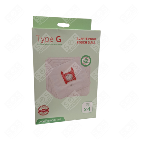 BOITE DE 4 SACS TYPE G 270X160MM ASPIRATEUR - 00576334,17000940