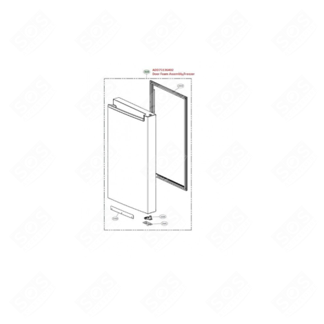 PORTE INFÉRIEURE DROITE (PARTIE CONGÉLATEUR) FRIGO, RÉFRIGÉRATEUR, CONGÉLATEUR - ADD75136402