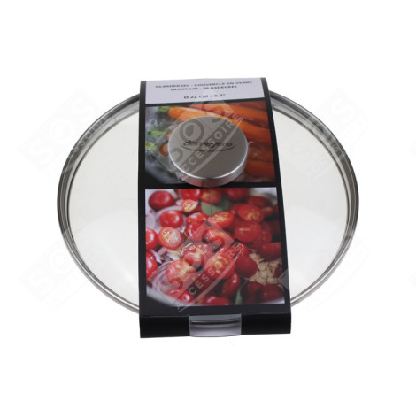 COUVERCLE EN VERRE 22 CM D'ORIGINE D'ORIGINE USTENSILE DE CUISINE - 6522