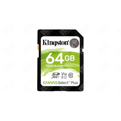 KINGSTON CANVAS SELECT PLUS FLASHGEHEUGEN 64 GB SDXC KLASSE 10 UHS-II INFORMATIQUE - KSTSDS264GB