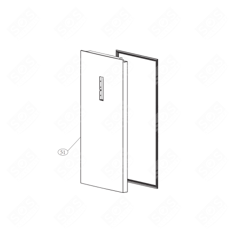 PORTE RÉFRIGÉRATEUR (REPÈRE 51) FRIGO, RÉFRIGÉRATEUR, CONGÉLATEUR - 70025176, 0060870501B