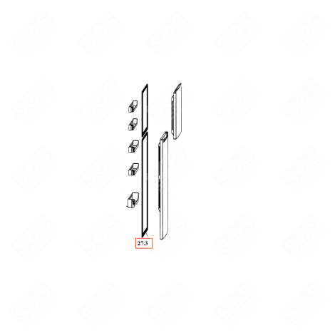 JOINT DE PORTE RÉFRIGÉRATEUR (REPÈRE 27.3) FRIGO, RÉFRIGÉRATEUR, CONGÉLATEUR - 49073081, 0530054535