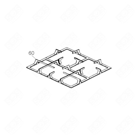 GRILLE GAUCHE (REPÈRE 60I) PLAQUE DE CUISSON - 42835975