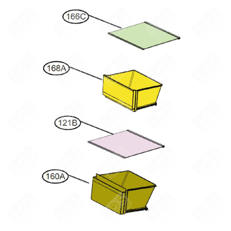 BAC À LÉGUMES INFÉRIEUR (REPÈRE 160A) FRIGO, RÉFRIGÉRATEUR, CONGÉLATEUR - AJP76401536, AJP76401543