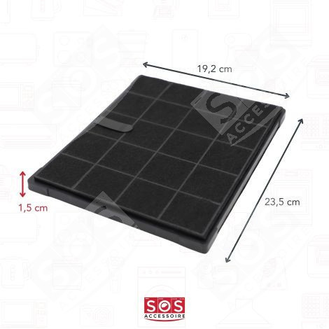 LOT DE 2 FILTRES CHARBON 235 X 192 X 15 MM AFFCAF16 AIRFORCE HOTTE - AIRFORCE AFFCAF16