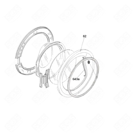 ENCADREMENT DU HUBLOT (REPÈRE 60) MACHINE À LAVER, LAVE-LINGE - 70008928