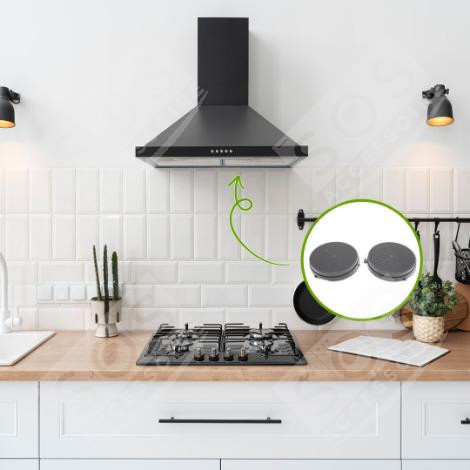 LOT DE 2 FILTRES CHARBON RONDS (TYPE 6)  170 MM HOTTE - 103050091