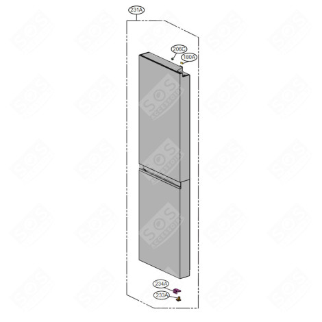 PORTE (PARTIE RÉFRIGÉRATEUR REPÈRE 231A) FRIGO, RÉFRIGÉRATEUR, CONGÉLATEUR - ADD76443901