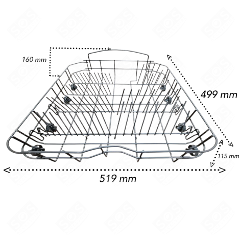 PANIER INFÉRIEUR 519 X 499 X 115 MM LAVE-VAISSELLE - 34420080, AS6011263