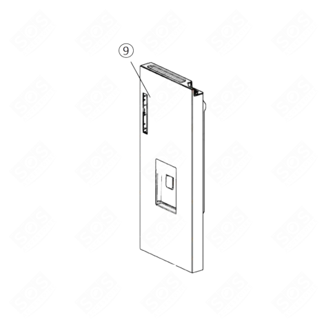 PORTE 0060865007  (PARTIE RÉFRIGÉRATEUR DROITE)  REPÈRE 9 FRIGO, RÉFRIGÉRATEUR, CONGÉLATEUR - 49116397