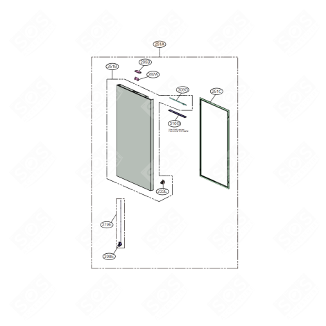 PORTE HOME BAR (REPÈRE 251A) FRIGO, RÉFRIGÉRATEUR, CONGÉLATEUR - ADC30011119