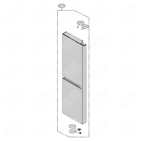 PORTE (PARTIE RÉFRIGÉRATEUR) REPÈRE 231A FRIGO, RÉFRIGÉRATEUR, CONGÉLATEUR - ADD76444113