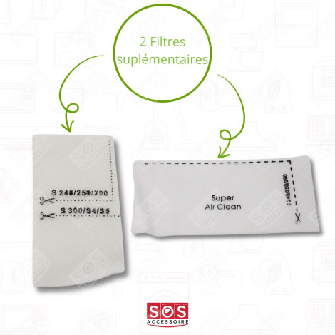 BOITE DE 4 SACS À POUSSIÈRE SYNTHÉTIQUE FJM COMPATIBLE ASPIRATEUR - 9917710