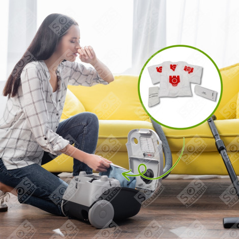 BOITE DE 4 SACS À POUSSIÈRE SYNTHÉTIQUE FJM COMPATIBLE ASPIRATEUR - 9917710