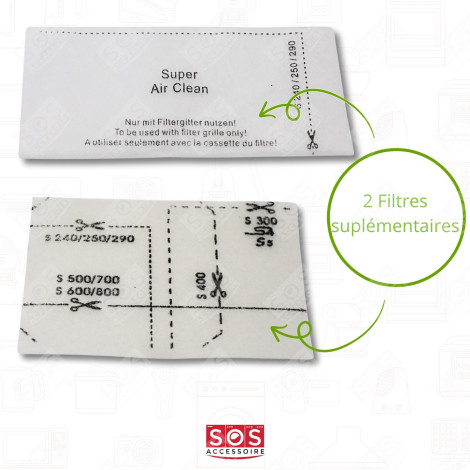 SAC À POUSSIÈRE GN COMPATIBLE X4 ET 2 FILTRES ASPIRATEUR - 12281680