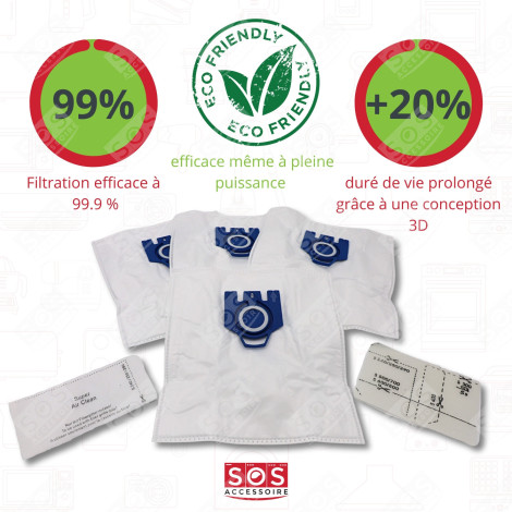 LOT DE 7 SACS À POUSSIÈRE GN COMPATIBLES X4 ET 2 FILTRES ASPIRATEUR - 12281680