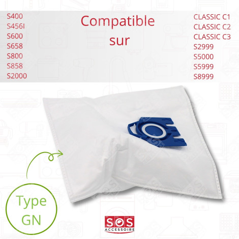 LOT DE 3 SACS À POUSSIÈRE GN COMPATIBLES X4 ET 2 FILTRES ASPIRATEUR - 12281680